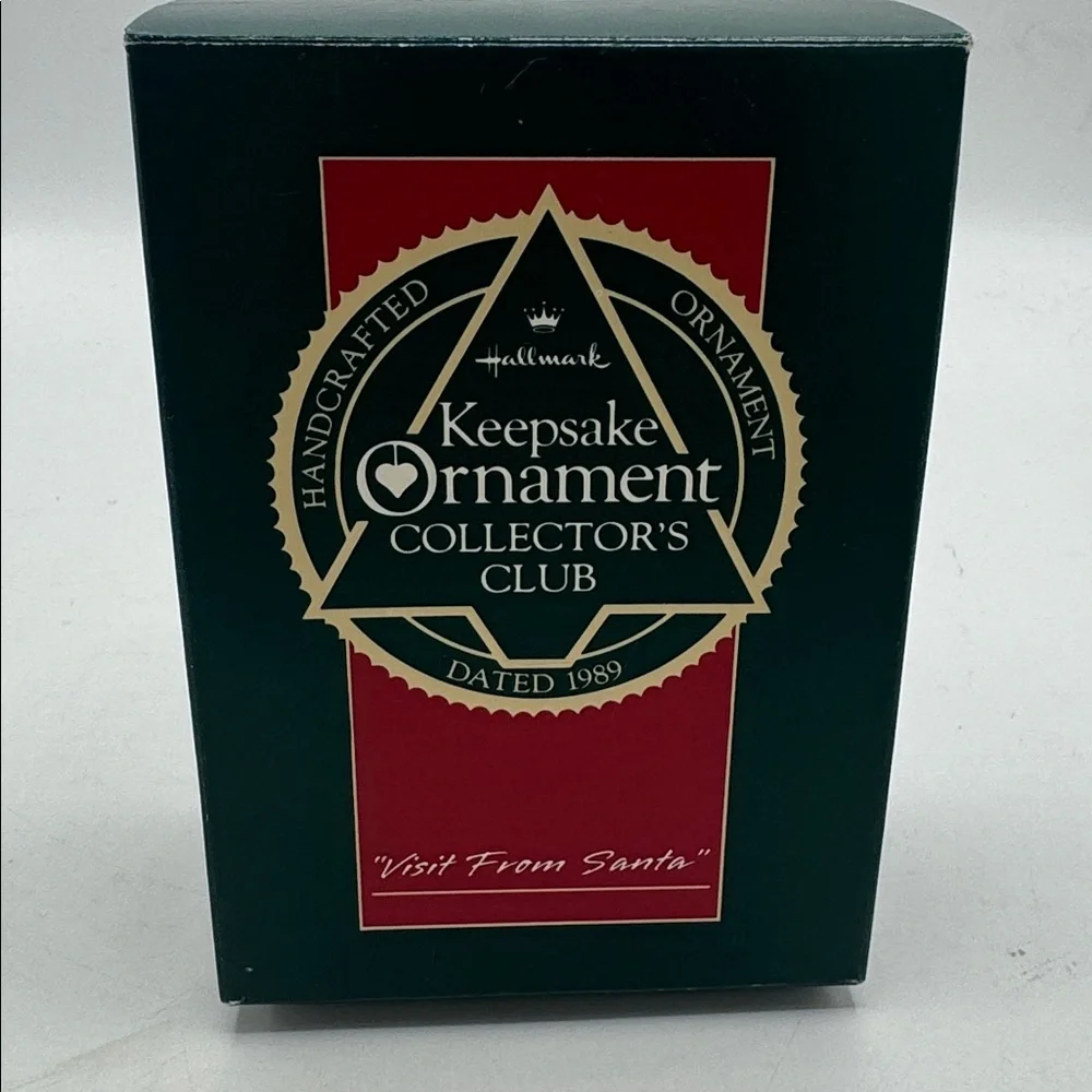 VTG 1989 Hallmark Visit From Santa Keepsake Collectors Club Ornament IOB
